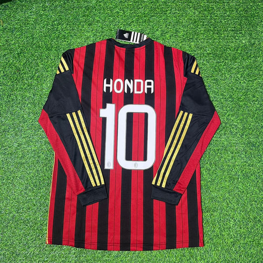 Keisuke Honda AC Mailand 2013/14 Langarm Heim Retro Fußballtrikot-Set