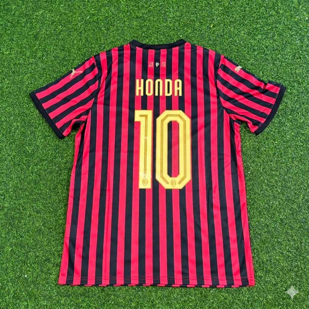 Keisuke Honda AC Milan 120th Anniversary Special Golden Retro Football Jersey