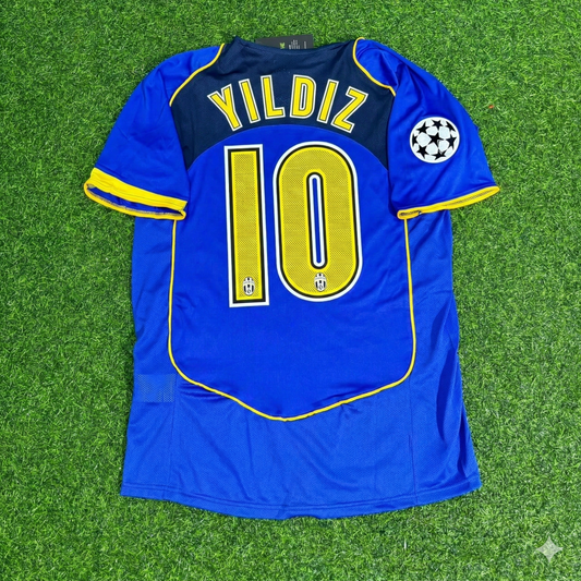 Kenan Yildiz Juventus Blaues Retro-Trikot | Fußballtrikot | Trikot | Fußballshirt