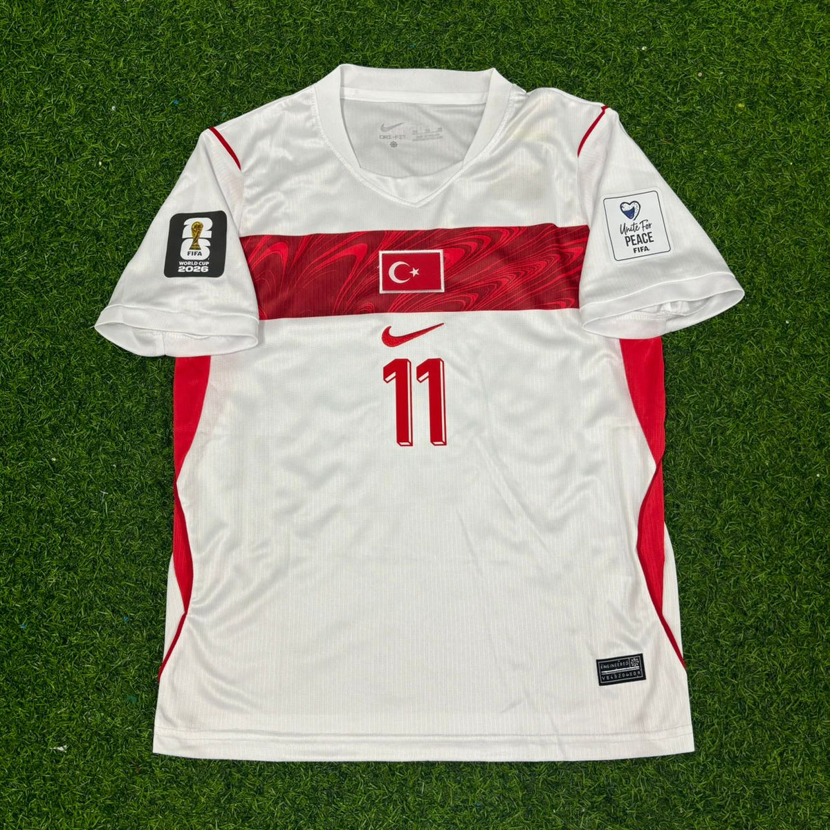 Kenan Yıldız #11 Türkei Türkei 2026 WM Auswärts Weiß KINDER Fußballtrikot