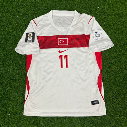 Kenan Yıldız #11 Türkei Türkei 2026 WM Auswärts Weiß KINDER Fußballtrikot