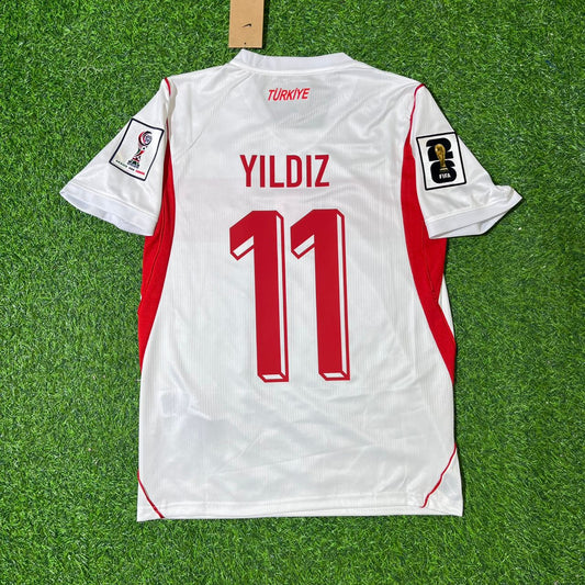 Kenan Yıldız #11 Turkey - World Cup 2026 Away White Jersey Trikot - Türkiye Milli Forma