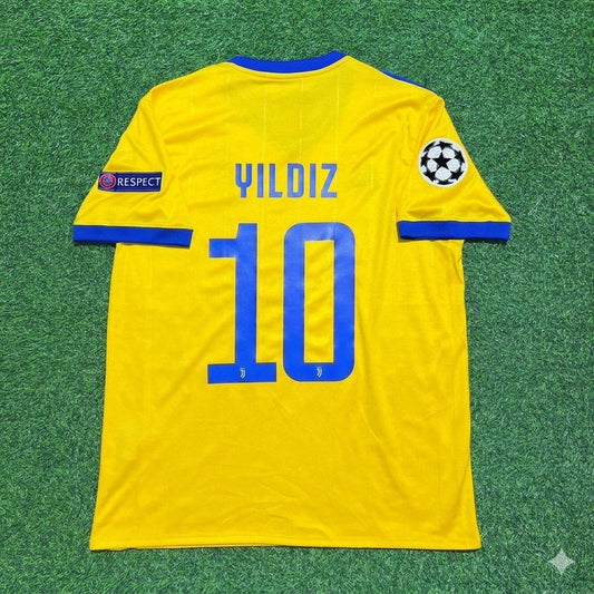 Kenan Yildiz Juventus Gelbes Retro-Fußballtrikot