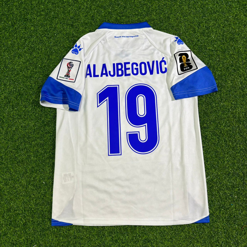 Maillot de football extérieur blanc Kerim Alajbegovic Bosnie-Herzégovine Coupe du Monde 2026