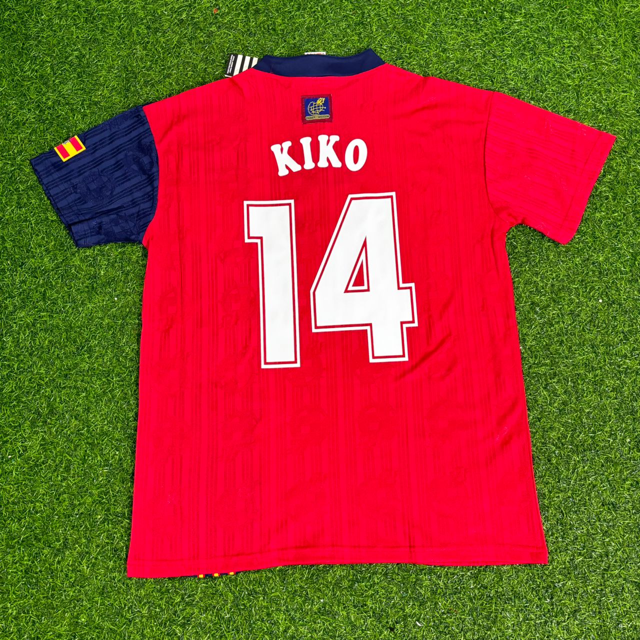 Kiko Narváez Spain 1996 Retro Home Football Jersey