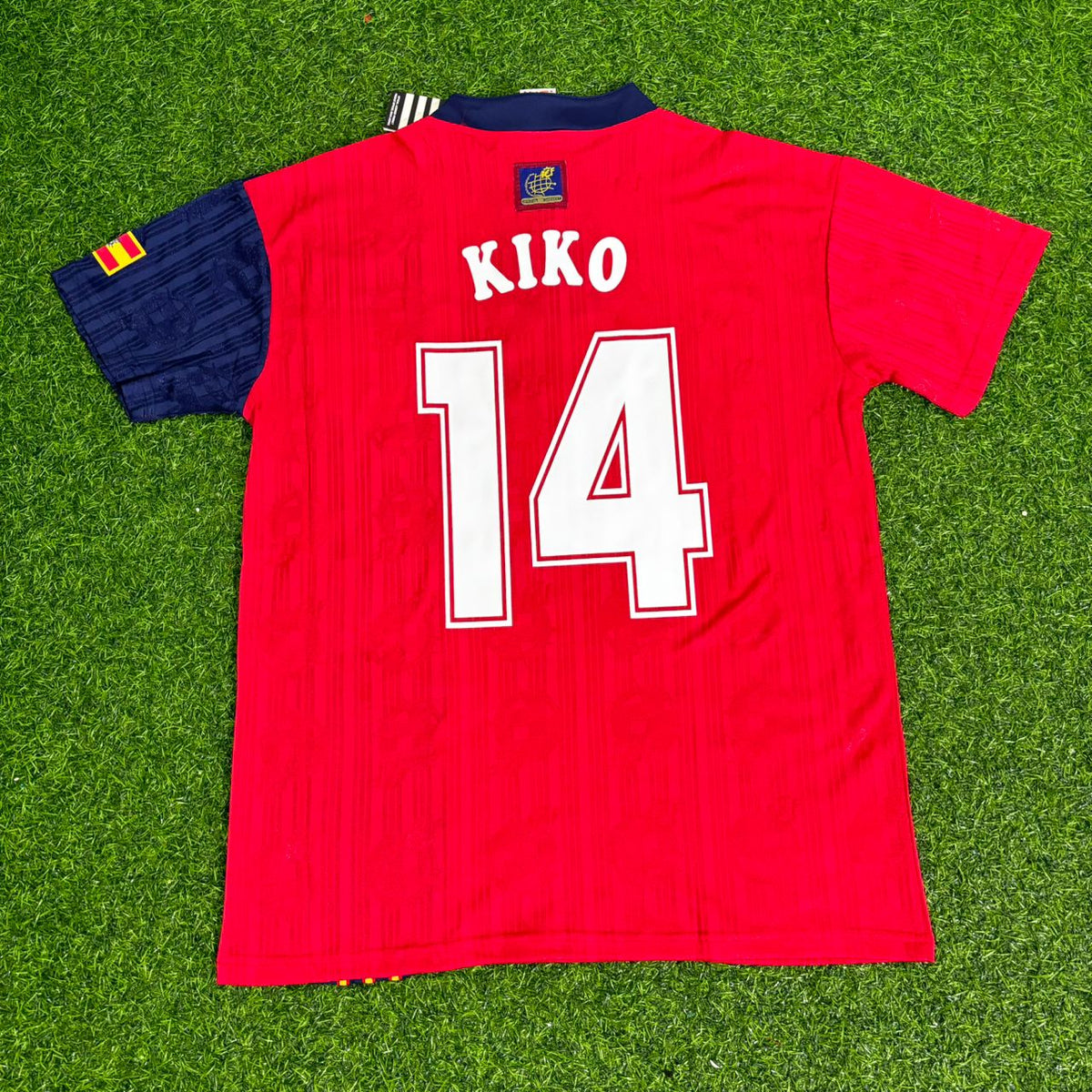 Kiko Narváez Spain 1996 Retro Home Football Jersey