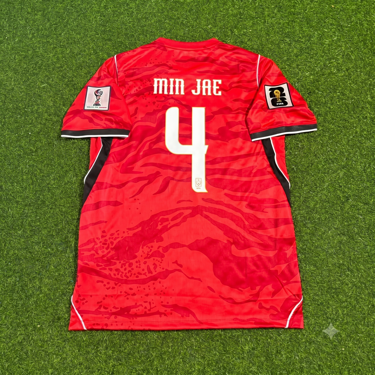 Maillot de football rouge Min-jae Kim Corée du Sud Coupe du Monde 2026