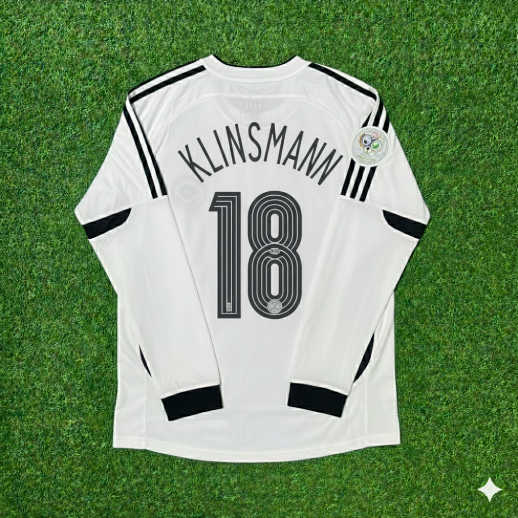 Jürgen Klinsmann Germany World Cup Long Sleeve White Retro Football Jersey