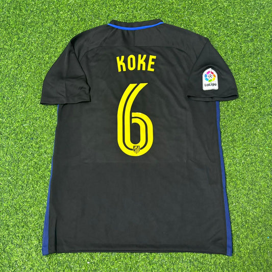 Koke 6 – Atletico Madrid 2016-17 Schwarzes Auswärtstrikot Retro Jersey Trikot Maillot
