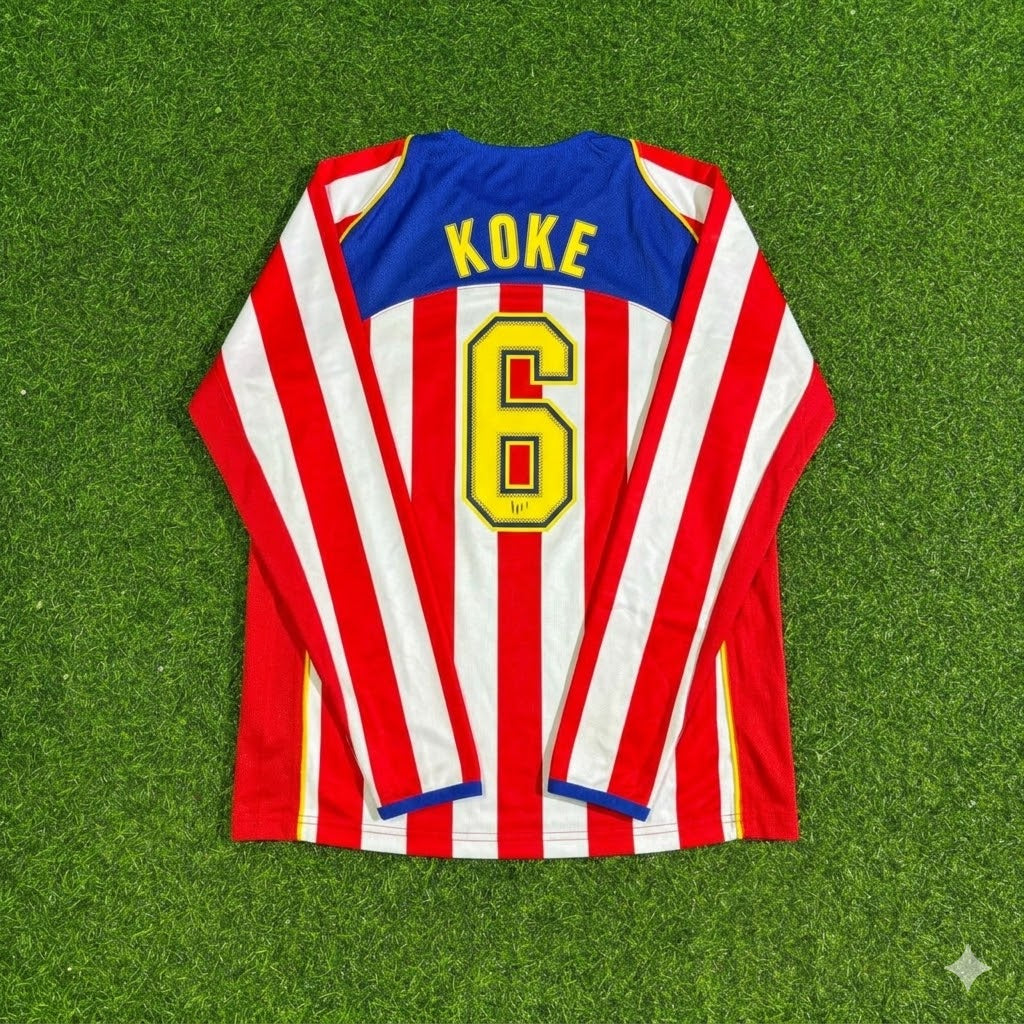 Koke #6 Atlético Madrid Spider-Man Langarm Retro Fußballtrikot