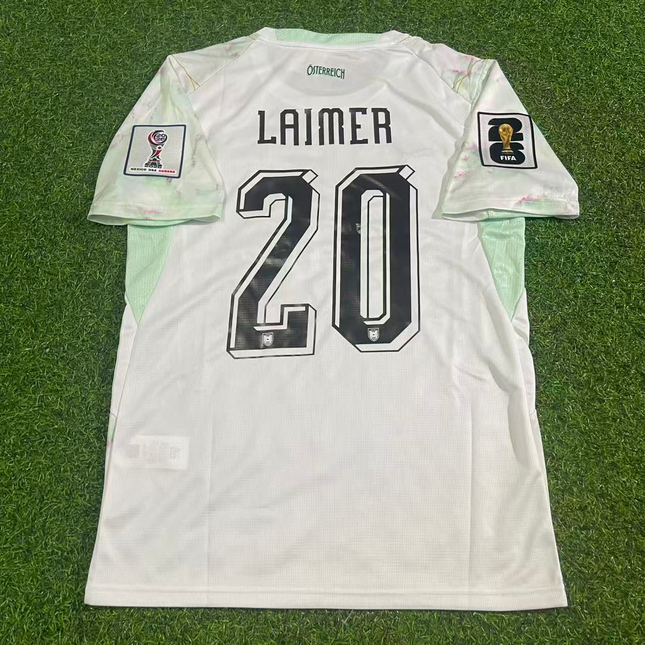 Konrad Laimer Austria White 2026 World Cup Football Jersey