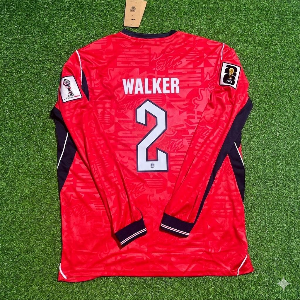 Kyle Walker England Trikot Auswärts Rot Langarm Fußball WM 2026