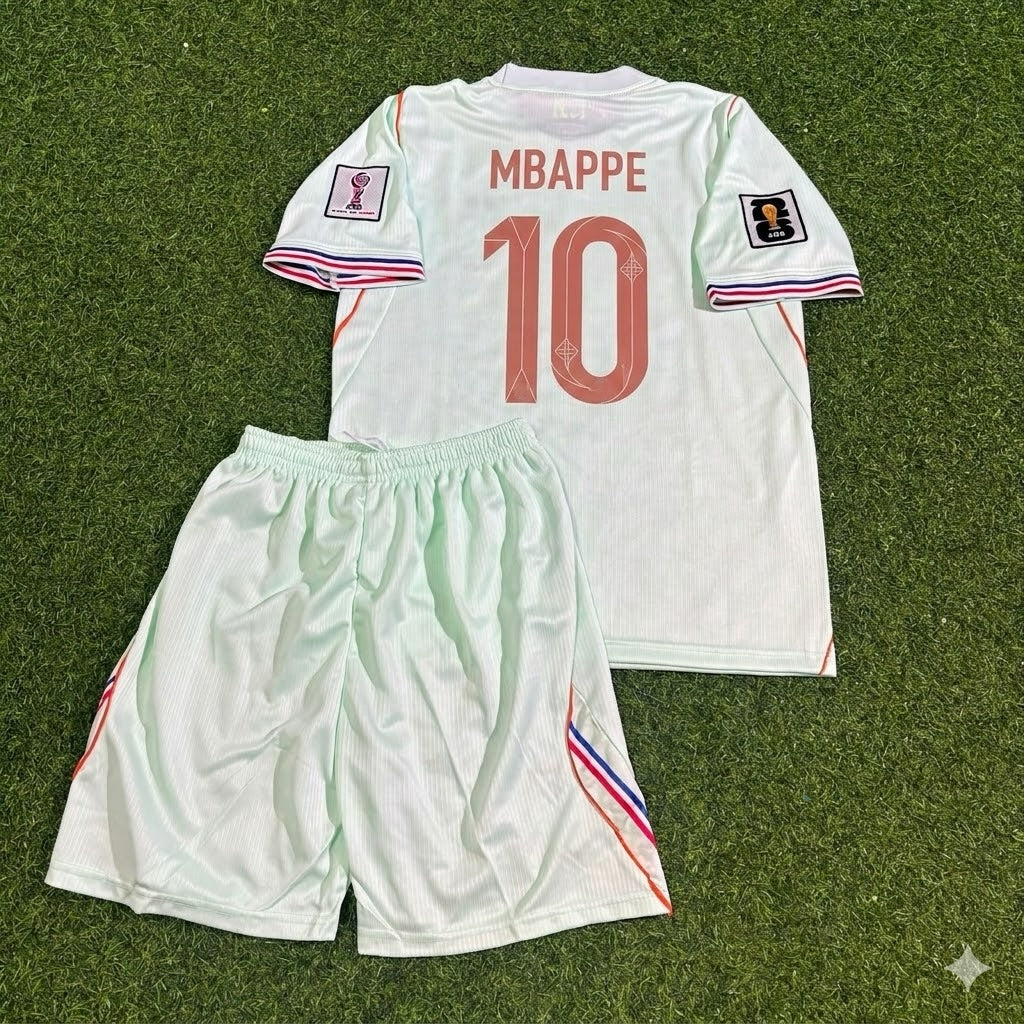 Maillot de football extérieur Kylian Mbappé #10 France Coupe du Monde 2026 pour enfant