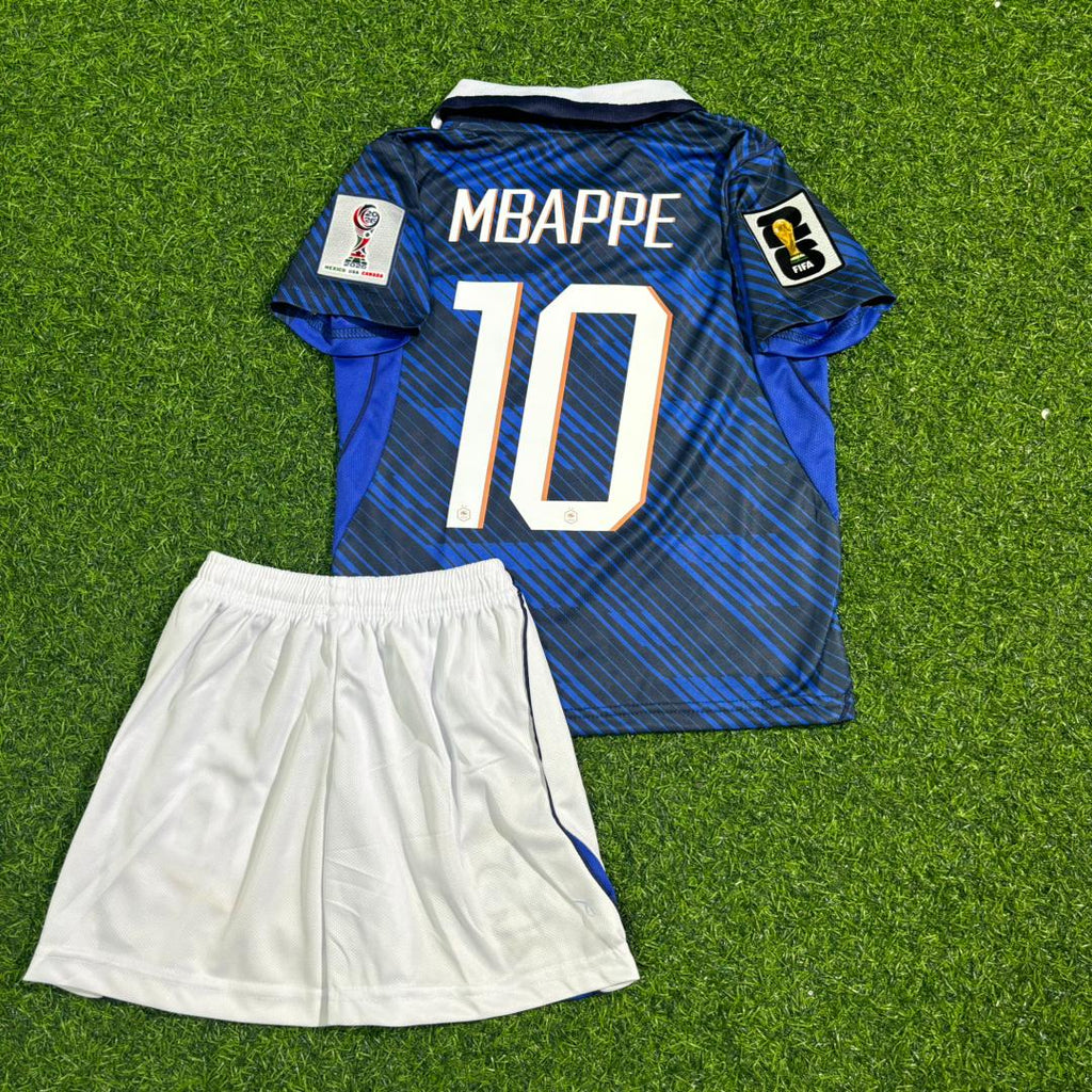Kylian Mbappé France 2026 World Cup Blue Kids Football Jersey