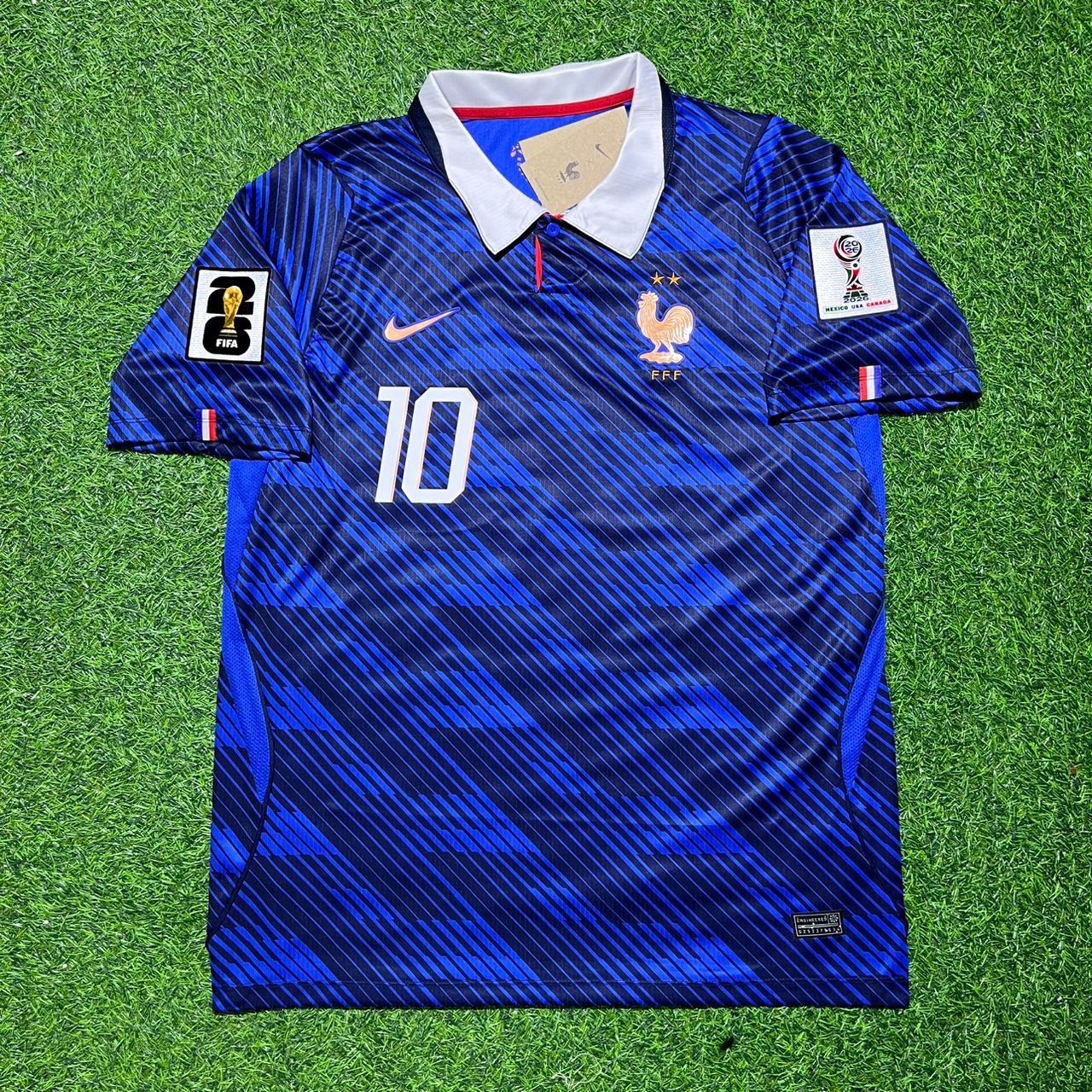 Kylian Mbappé #10 France Home 2026 World Cup Blue Football Jersey
