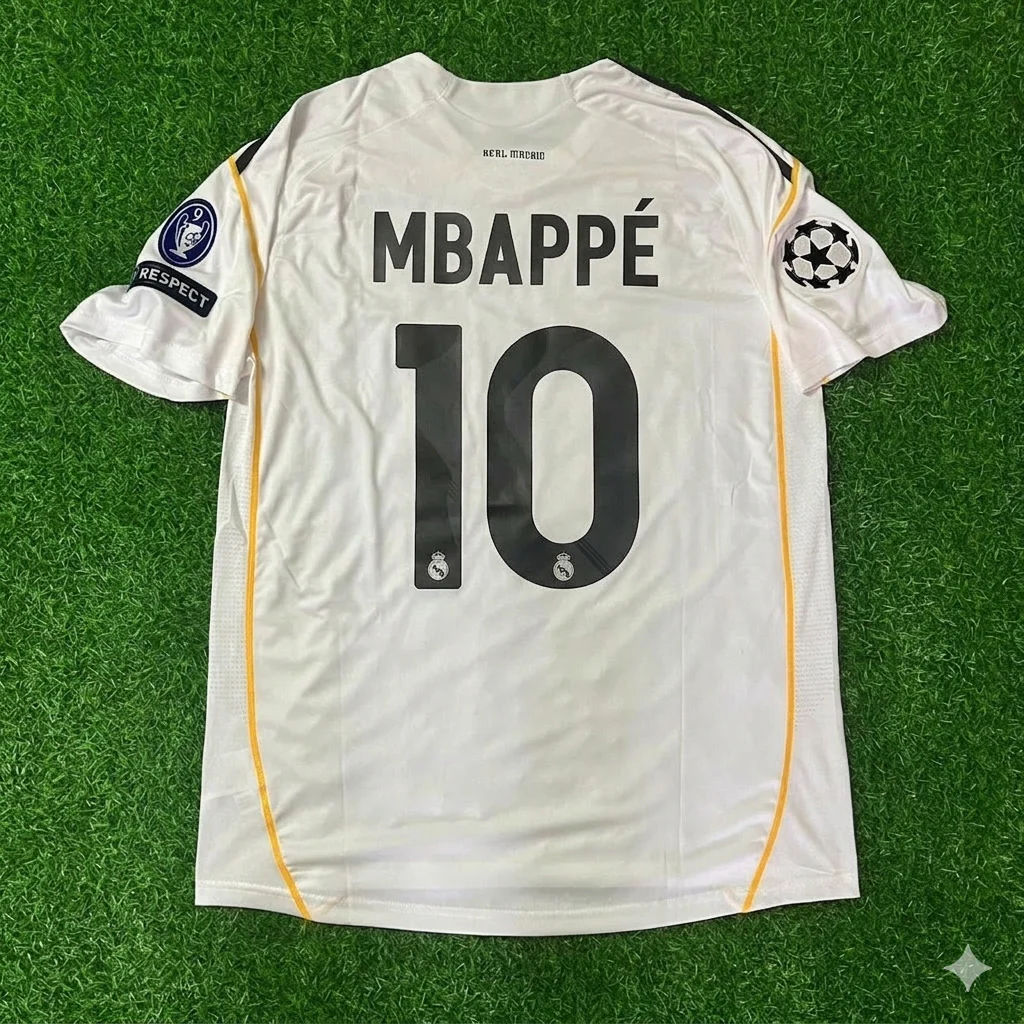 Kylian Mbappe Real Madrid Retro Jersey Soccer Shirt Trikot