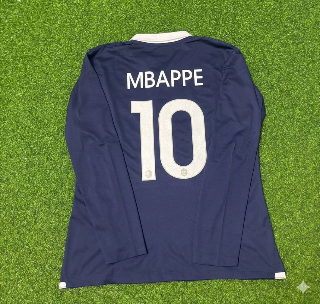 Kylian Mbappe #10 Frankreich Langarm-Fußballtrikot Trikot Maillot