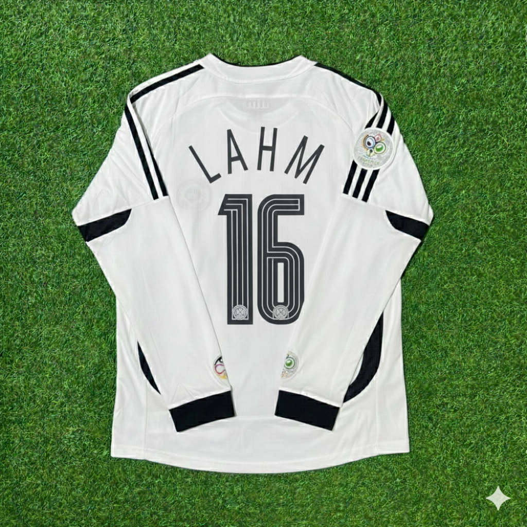 Philipp Lahm Germany 2006 World Cup Long Sleeve White Football Jersey