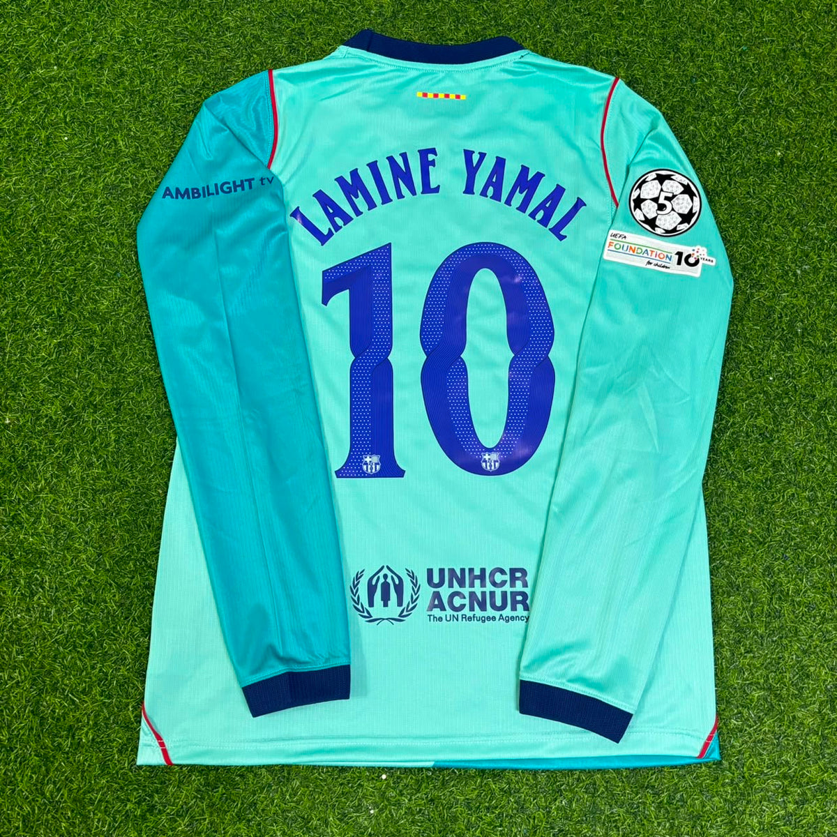 Lamine Yamal #10 Barcelona Neue Saison Langarmtrikot Trikot Maillot Fußballtrikot