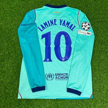 Lamine Yamal #10 Barcelona Neue Saison Langarmtrikot Trikot Maillot Fußballtrikot