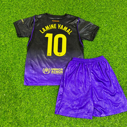 Lamine Yamal #10 Barcelone Nouvelle Saison Maillot Extérieur Enfant Trikot Maillot Football