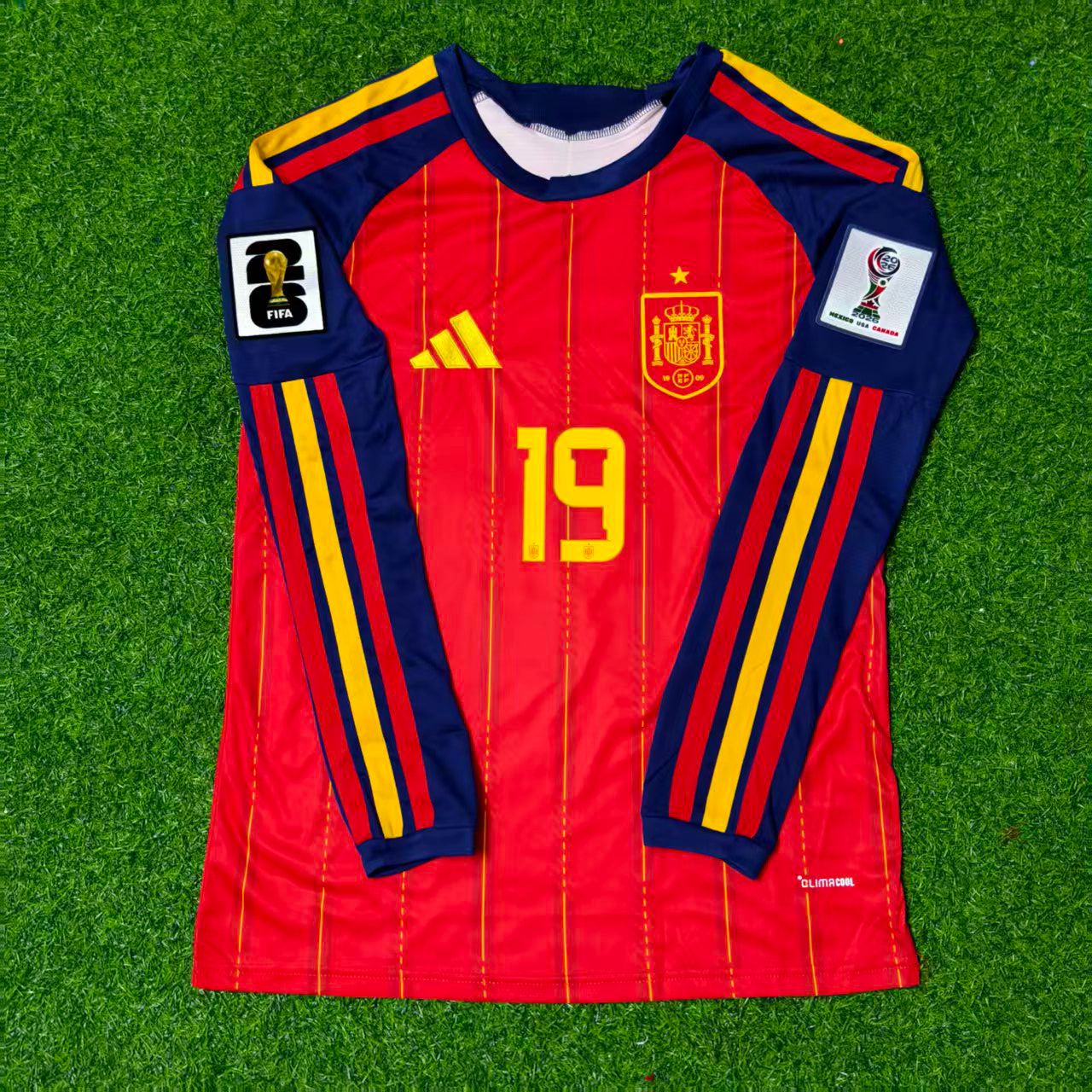 Lamine Yamal Spanien WM 2026 Heim Langarm-Fußballtrikot