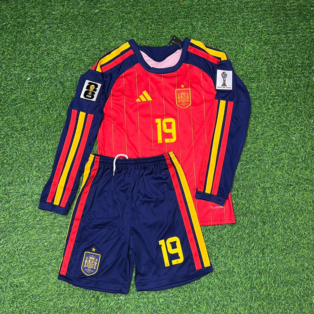 Lamine Yamal Spain 2026 World Cup Kids Home Long Sleeve Football Jersey