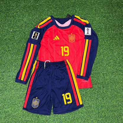 Lamine Yamal Spanien 2026 WM Kinder Heim Langarm Fußballtrikot