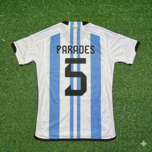 Leandro Paredes 5- Argentina 2022 Qatar World Cup Champion Home Jersey Maillot Trikot Maglia Soccer Shirt