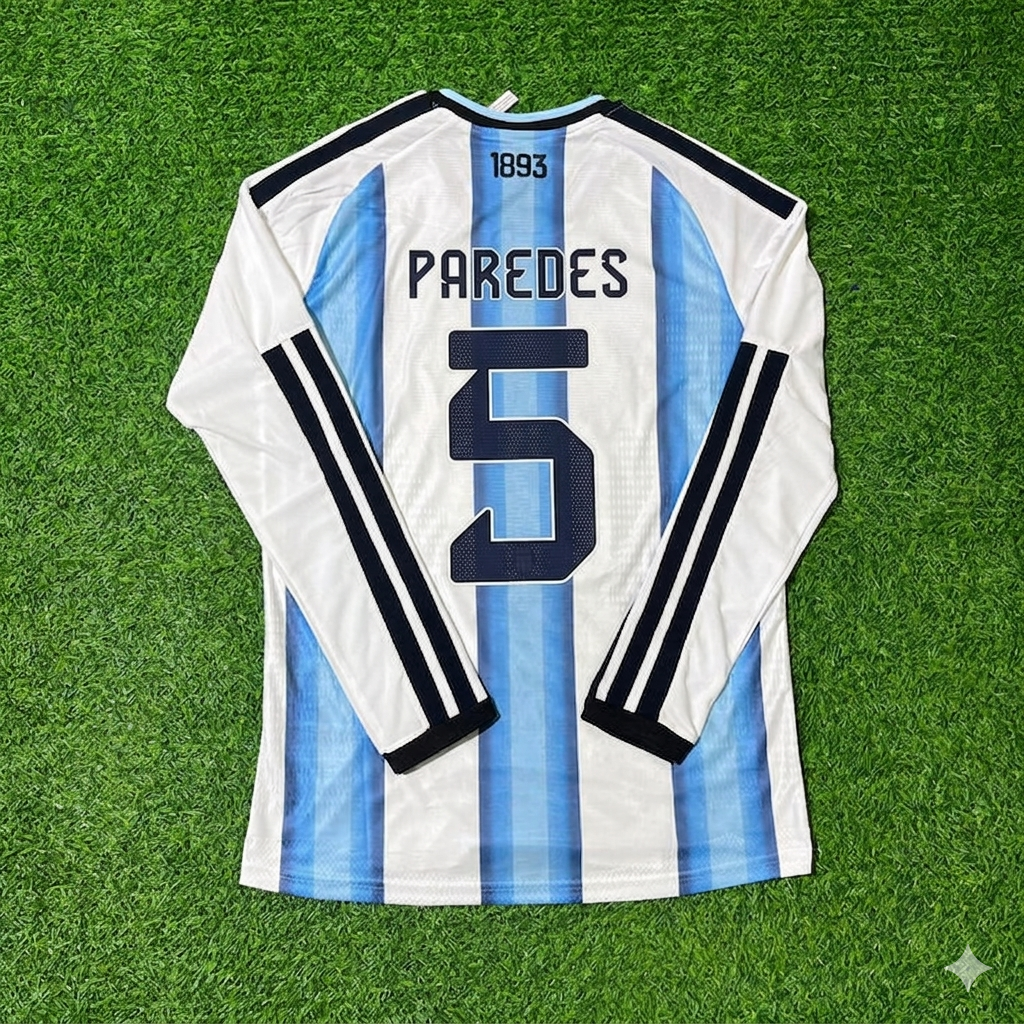 Leandro Paredes #5 Argentinien 2026 WM Langarm Fußballtrikot-Set