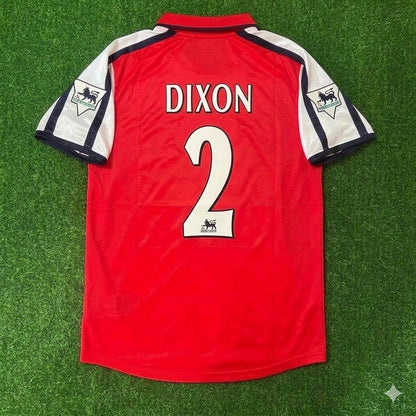 Lee Dixon #2 Arsenal 1999-2002 Red White Retro Jersey Trikot Maglia Camiseta Soccer Shirt