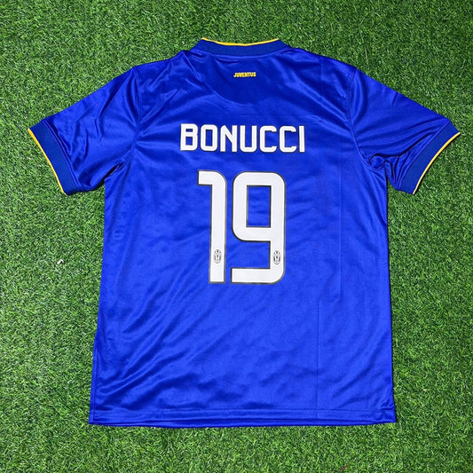 Conjunto de camiseta de fútbol retro azul Juventus 2014/15 de Leonardo Bonucci