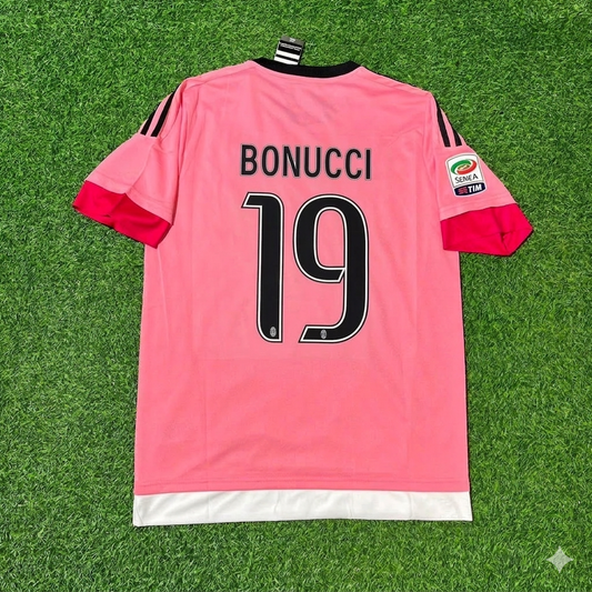 Juventus 2015/16 Pinkes Retro-Trikot – Leonardo Bonucci