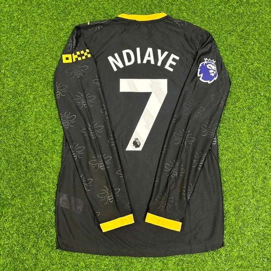 Iliman Ndiaye #7 Manchester City 2026/2027 Nouvelle saison Maillot extérieur noir manches longues Trikot Maillot de football