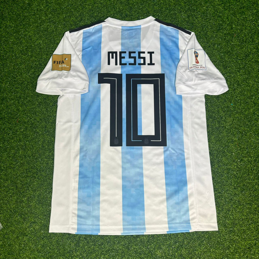 Lionel Messi #10 Argentinien 2018 WM Heim Retro Trikot