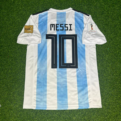 Lionel Messi #10 Argentinien 2018 WM Heim Retro Trikot