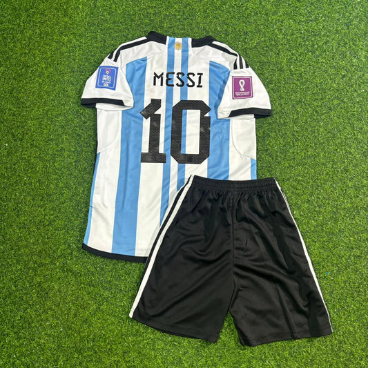 Maillot de football enfant Lionel Messi #10 Argentine Champion du Monde 2022