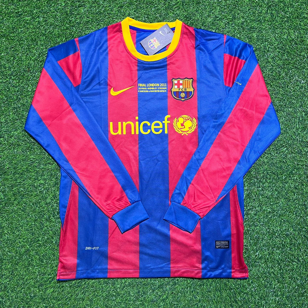 Lionel Messi #10 Barcelona 2011 Champions League Final Long Sleeve Football Jersey