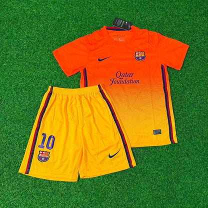 Lionel Messi 10 Barcelone 2012/2013 Ensemble maillot de football rétro enfant Orange