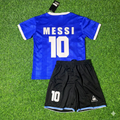 Lionel Messi 10- Argentina Blue Kids Retro Football Jersey Kit