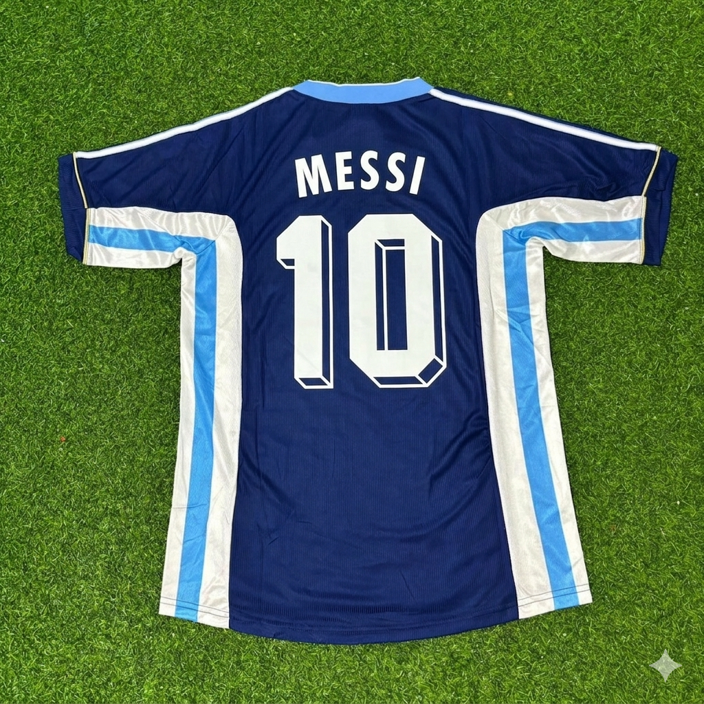 Lionel Messi #10 Argentinien Blaues Retro-Fußballtrikot