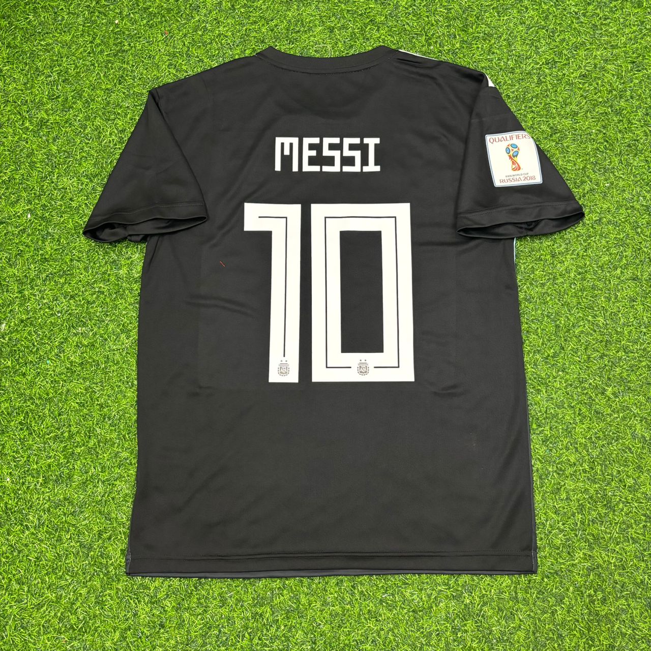 Lionel Messi Argentina 2018 World Cup Black Retro Football Jersey