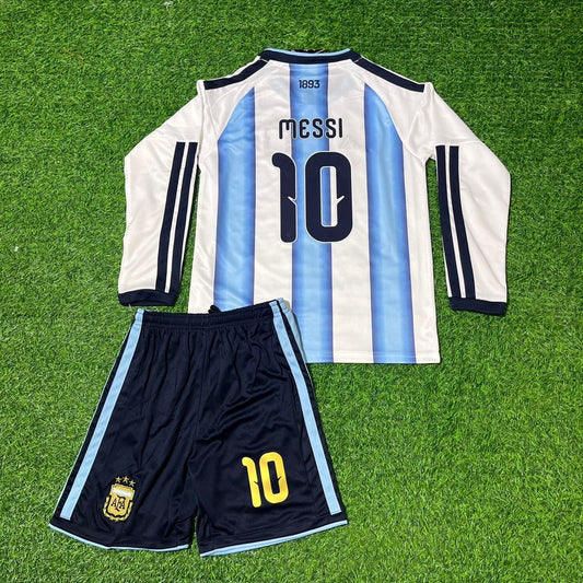 Lionel Messi Argentinien WM 2026 Kinder Langarm-Fußballtrikot-Set