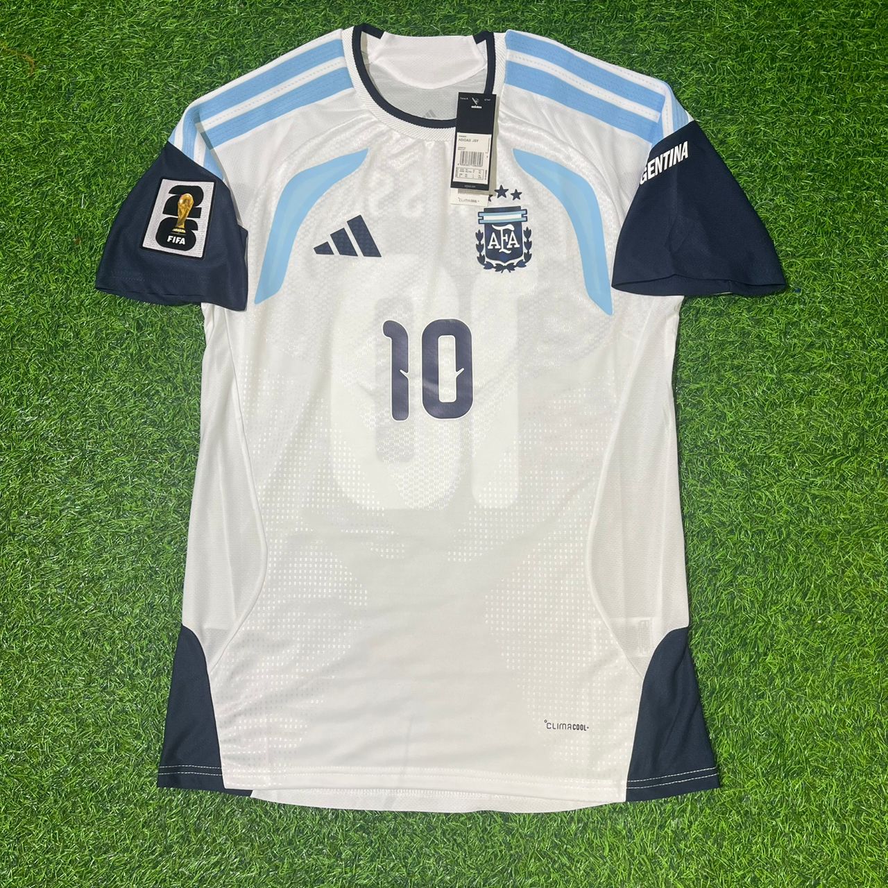 Lionel Messi Argentinien WM 2026 Trikot Spielerversion Heim Weiß Neue Saison Fußballtrikot-Set