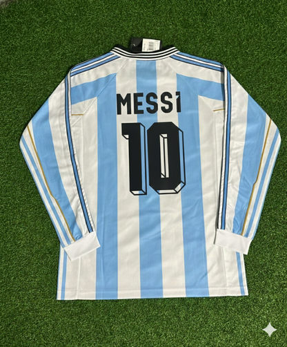 Argentina Long Sleeve Retro Football Jersey – Lionel Messi