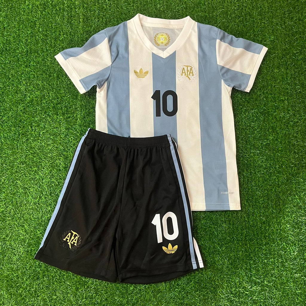 Lionel Messi Argentinien Retro Kinder Set Retro Fußballtrikot