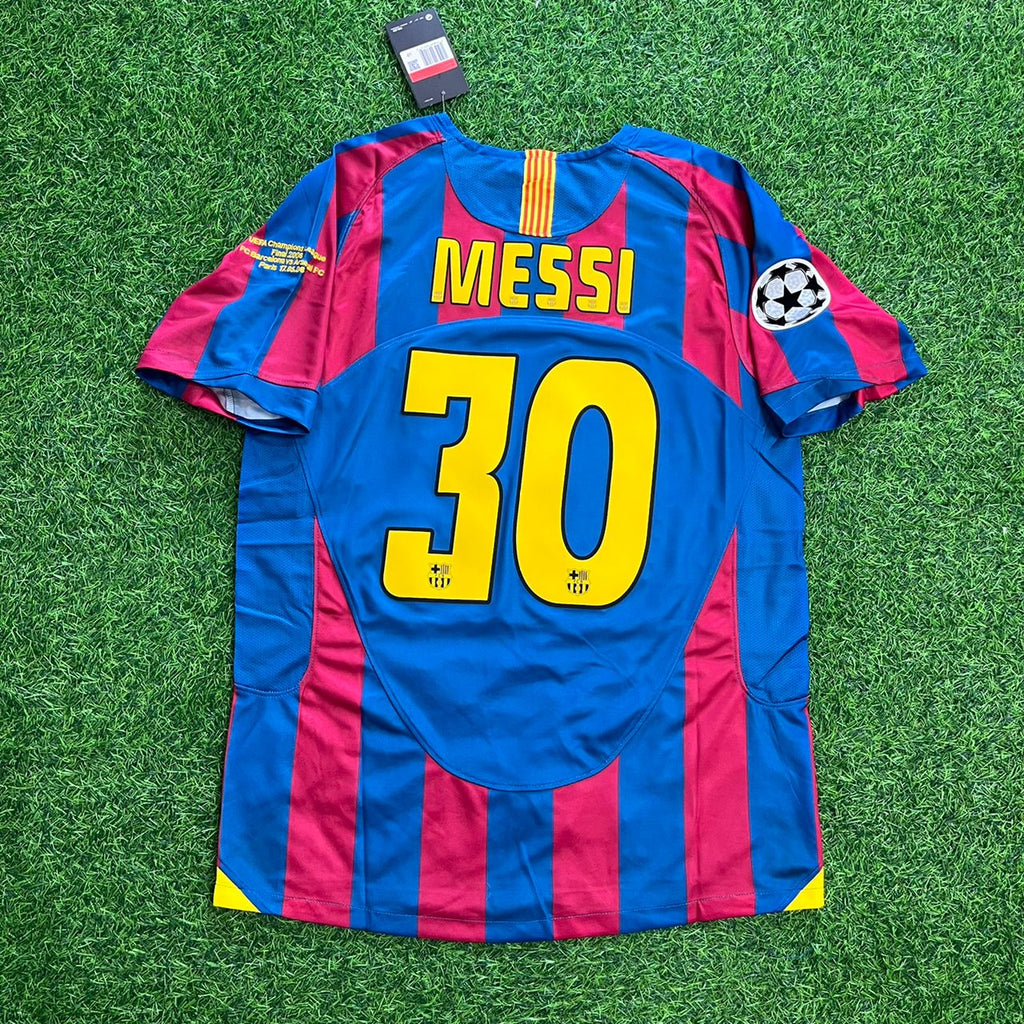 Lionel Messi #30 Barcelona 2006 Champions League Finale Retro Fußballtrikot