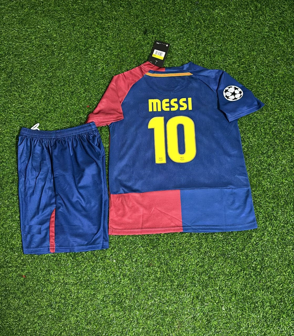Lionel Messi Barcelona 2009 Champions League Finale Retro Kinder Fußballtrikot-Set