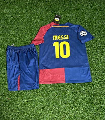 Lionel Messi Barcelona 2009 Champions League Finale Retro Kinder Fußballtrikot-Set