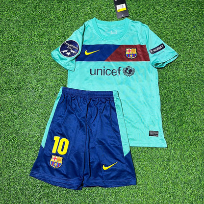 Maillot de football rétro enfant Lionel Messi Barcelone 2011/12 Domicile Bleu et Rouge
